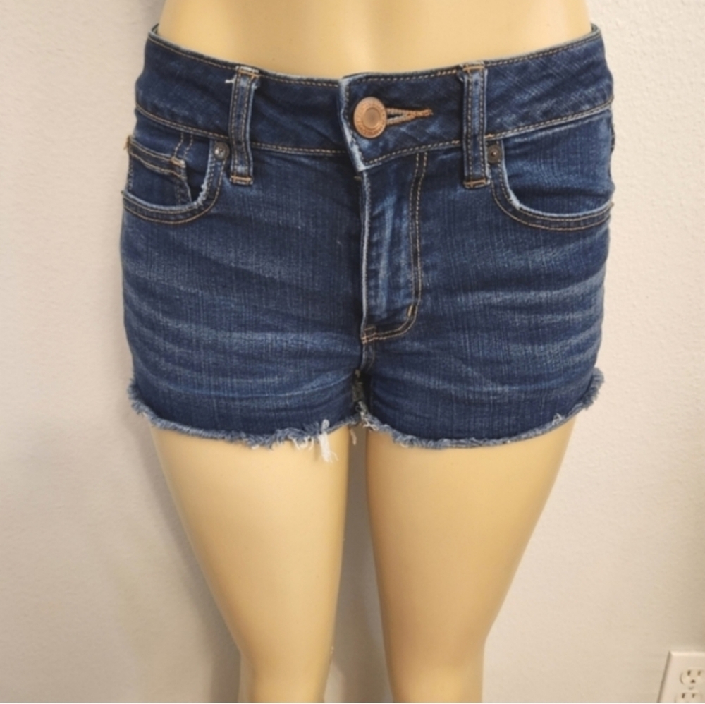 Denim Cutoff Women's Shorts in Dark Blue